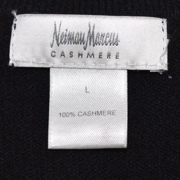 Neiman Marcus Black Cashmere Short Sleeve Button Up Sweater Size Large - Picture 6 of 12